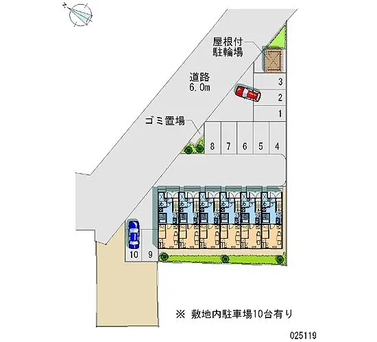 ★手数料０円★登別市美園町３丁目　月極駐車場（LP）